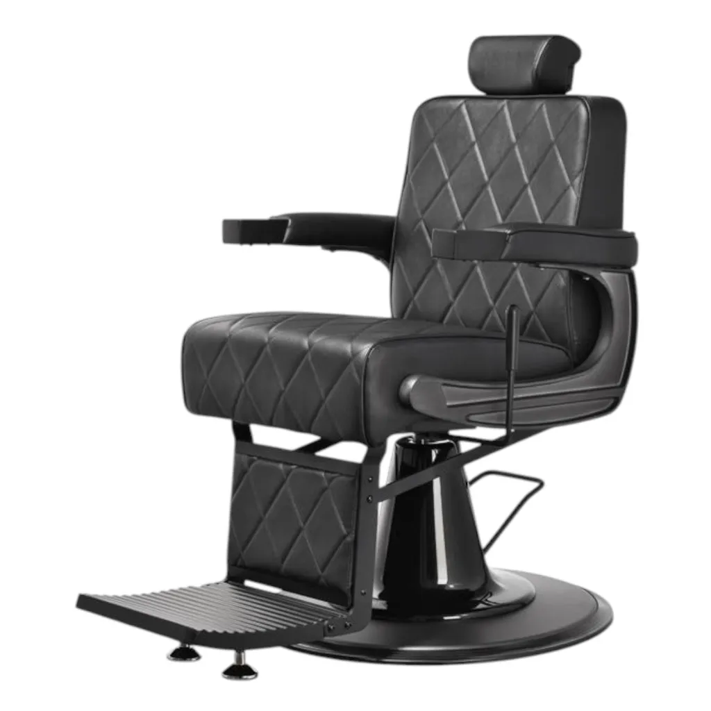 Sillón de barbero Taito reclinable tapizado PU negro - Mudi
