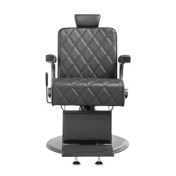 Taito Barber Chair with Black PU Diamond-Stitched Upholstery and Reclining Backrest - Mudi -Mudi -Barber chairs