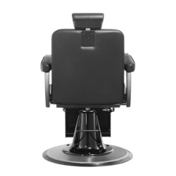 Taito Barber Chair with Black PU Diamond-Stitched Upholstery and Reclining Backrest - Mudi -Mudi -Barber chairs