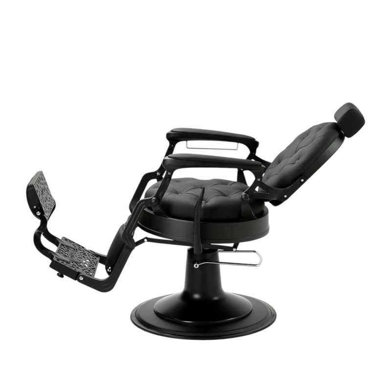 Mack Black Barber Chair with Die-Cast Aluminium Frame and Reclining Backrest — i-Medstetic -i-Medstetic -Barber chairs