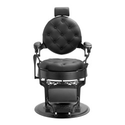 Mack Black Barber Chair with Die-Cast Aluminium Frame and Reclining Backrest — i-Medstetic -i-Medstetic -Barber chairs
