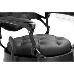 Mack Black Barber Chair with Die-Cast Aluminium Frame and Reclining Backrest — i-Medstetic -i-Medstetic -Barber chairs