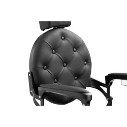 Mack Black Barber Chair with Die-Cast Aluminium Frame and Reclining Backrest — i-Medstetic -i-Medstetic -Barber chairs