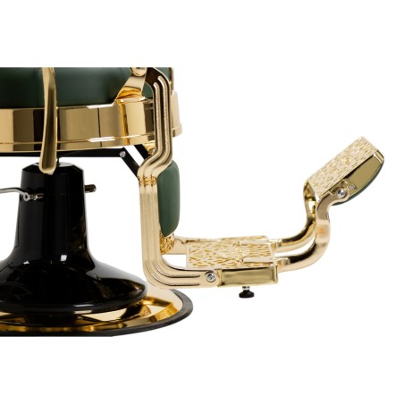 Mack Green Gold Barber Chair with Green Tufted Upholstery and Die-Cast Aluminium Frame — i-Medstetic -i-Medstetic -Barber chairs