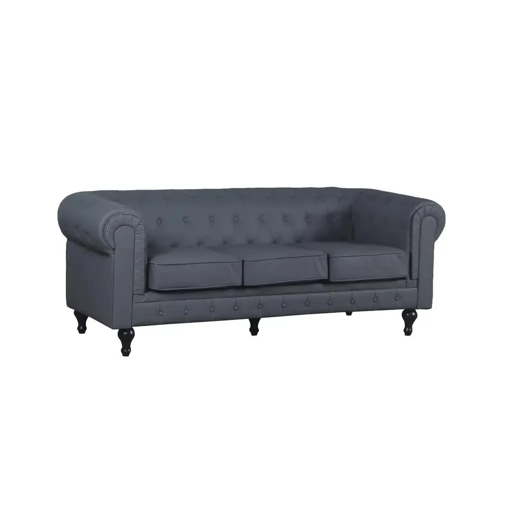 Sillón de espera Chester tres plazas gris