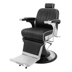 Barberstuhl Corinto Schwarz Silber -i-Medstetic -Barbierstühle