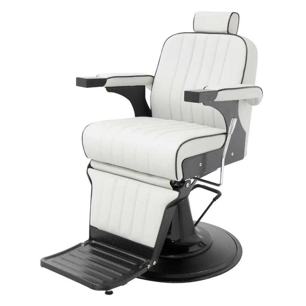 Sillón barbero Corinto blanco negro