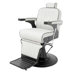 Cadeira de Barbeiro Corinto branco preto\n\n -i-Medstetic -Cadeiras de barbeiro