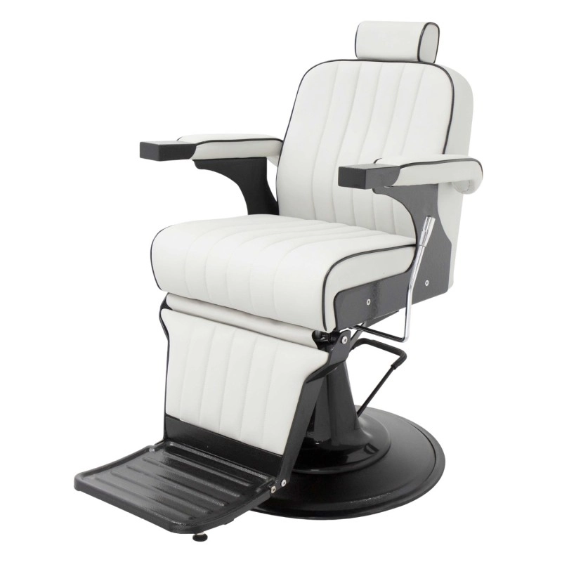 Barberstuhl Corinto Weiß Schwarz -i-Medstetic -Barbierstühle