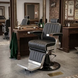 Corinto Black–Silver Barber Chair