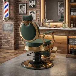 Buzz Gold Green Vintage Barber Chair by Weelko