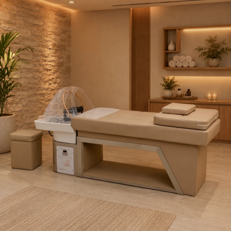 Lavatório SPA Aika com cascata regulável, sistema de vapor e LED — Weelko