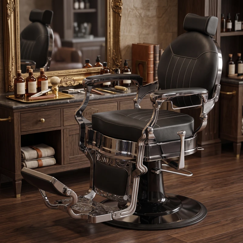 Mige Vintage Barber Chair with Reclining Backrest - i-Medstetic
