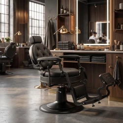 Fauteuil de barbier Mack Black hydraulique verrouillable i-Medstetic