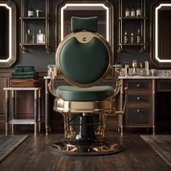 Sedia da barbiere Buzz oro verde vintage - Weelko