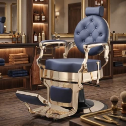 Sillón de Barbero Buzz Gold Blue - Retro - Weelko
