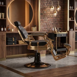 Buzz Gold Black Weelko Vintage Modern Barber Chair