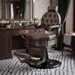 Weelko Barberstuhl Buzz Schwarz Braun – Vintage