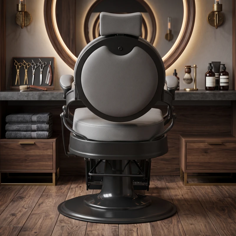 Buzz Black Grey Barber Chair Vintage by Weelko