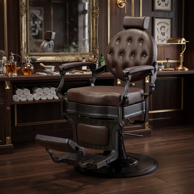 Weelko Barberstuhl Buzz Schwarz Braun – Vintage