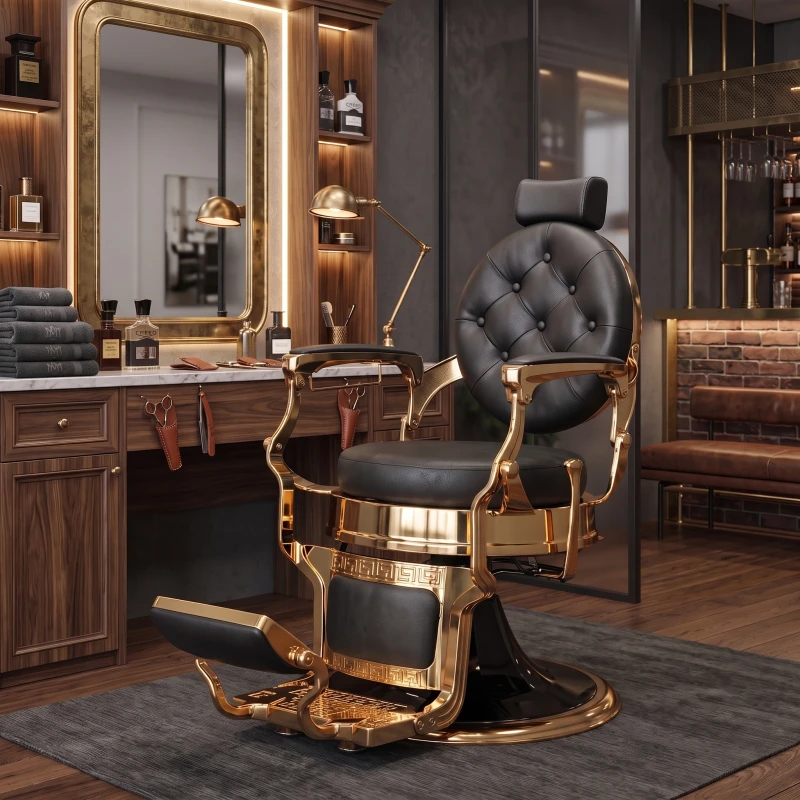 Fauteuil de barbier Larry Gold Mudi