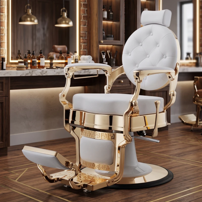 Buzz White Gold Friseurstuhl – Vintage – Weelko