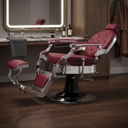 Buzz Silver Bordeaux Weelko Barber Chair: Vintage And Modern