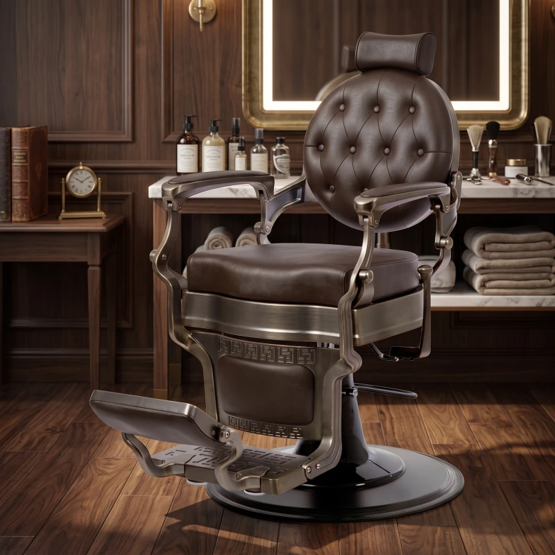 Buzz Bronze Brown Barber Chair by Weelko: Tradition, Vintage, Retro and Modern