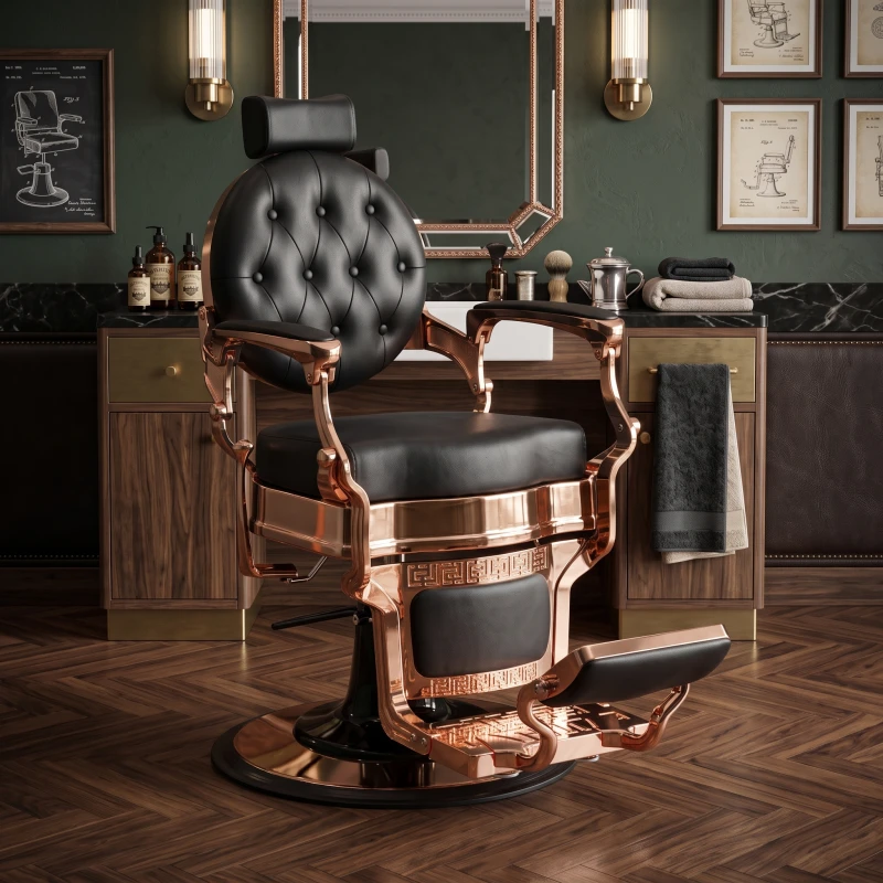 Sedia da barbiere Buzz Rose Nera - Vintage - Weelko