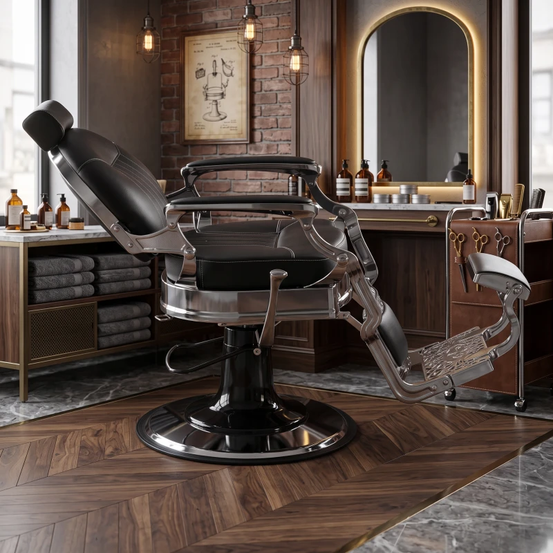 Barberstuhl Caesar +Black – Vintage – Weelko