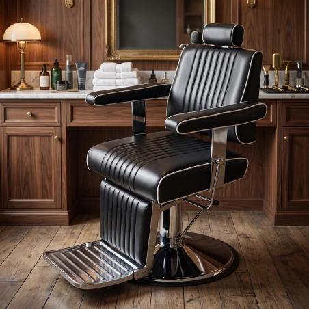 Sillón De Barbero Cut Negro Retro - Fersan