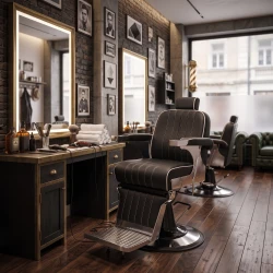 Barberstuhl Corinto Schwarz Silber