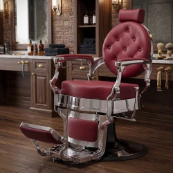 Cadeira de Barbeiro Buzz Silver Burdeus Weelko Vintage