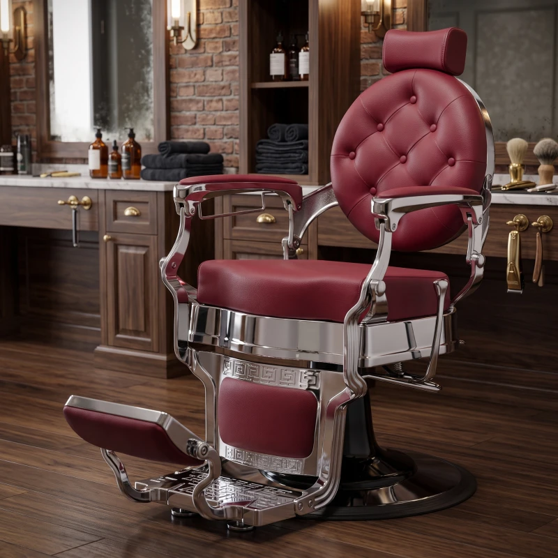 Buzz Silver Bordeaux Weelko Barber Chair: Vintage And Modern