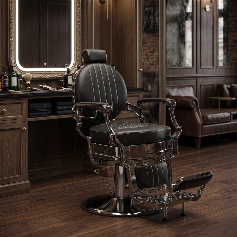 Chaise de barbier vintage noire Caesar – Weelko