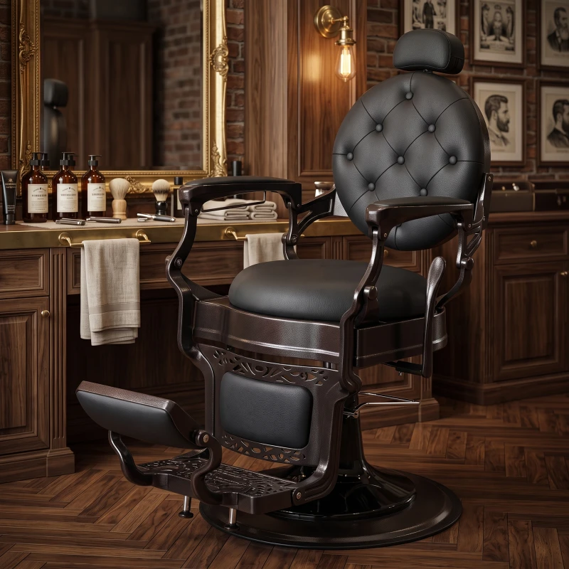 Cadeira de Barbeiro Prestige Black Vintage i-Medstetic