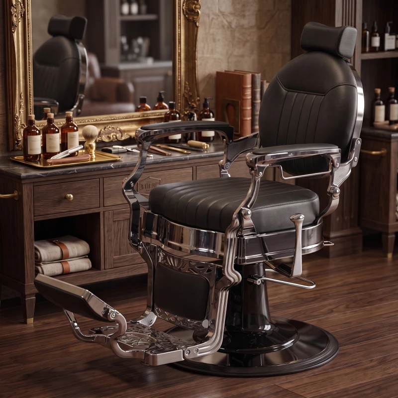 Mige Vintage Barber Chair with Reclining Backrest - i-Medstetic