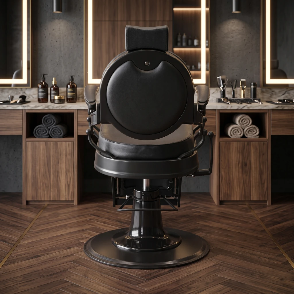 Sillón de Barbero Buzz Black Negro Vintage - Weelko