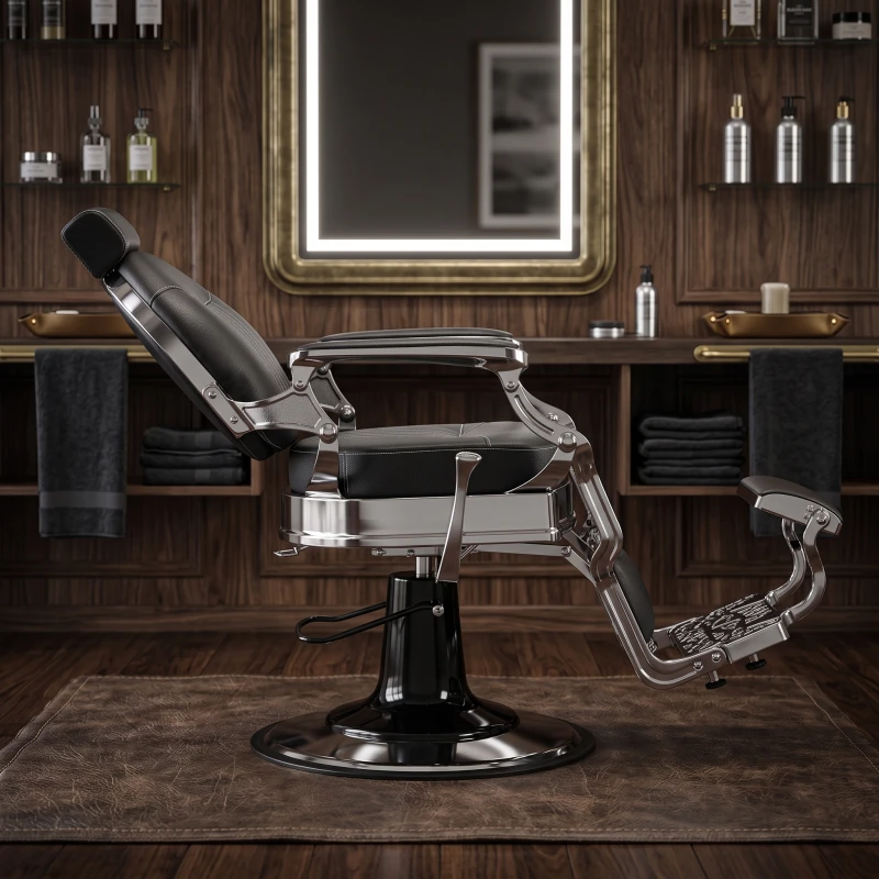 Chaise de barbier vintage noire Caesar – Weelko