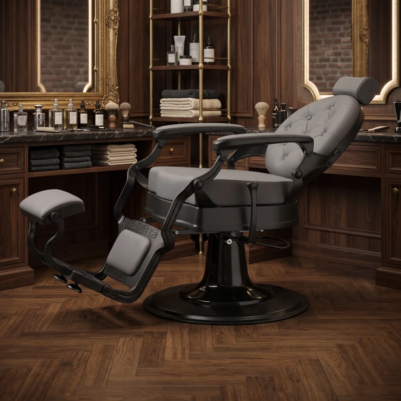 Sedia da Barbiere Buzz Black Grey Weelko - Vintage - Weelko