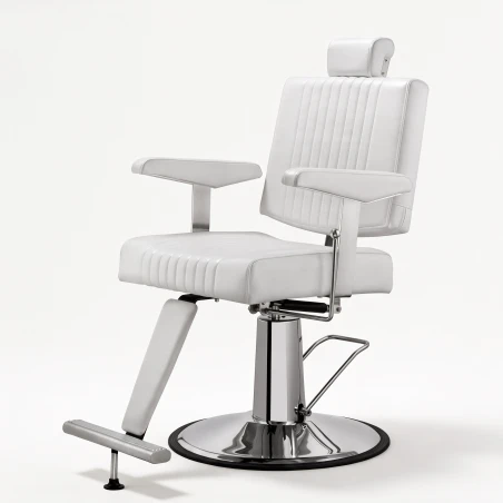 Mudi SEREN white barber chair with hydraulic pump