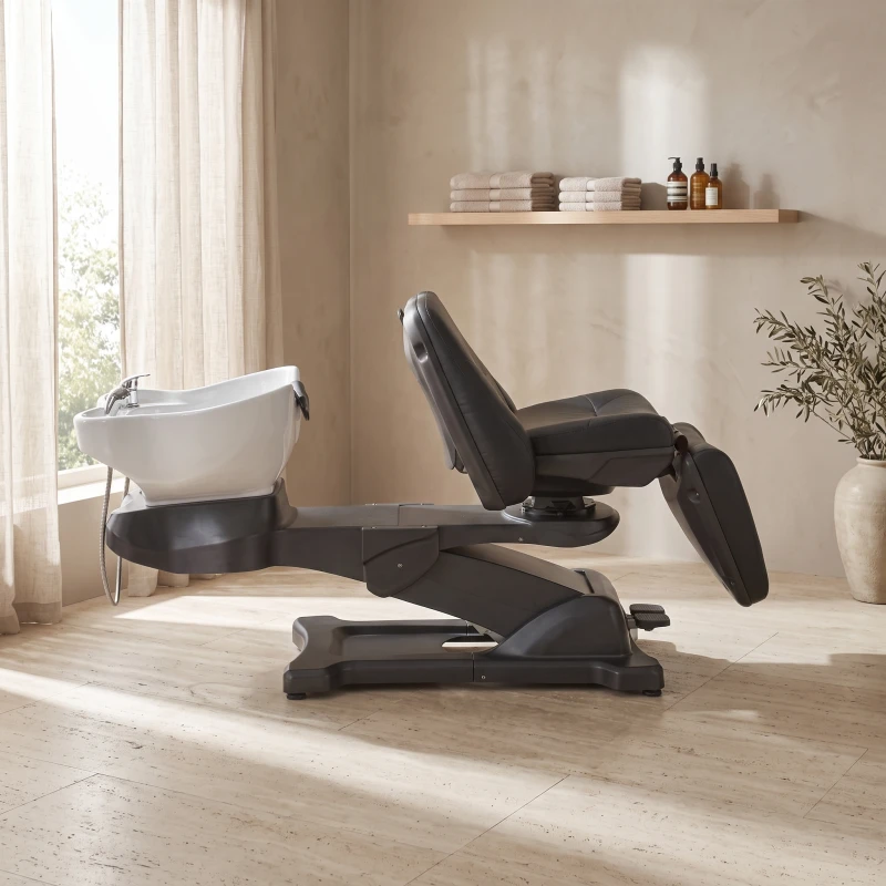 Lava-cabeças Spa Satori com comando de pé e assento giratório