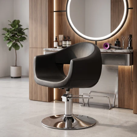 Cadeira de Corte Cabeleireiro Glam Chrome - Moderno Weelko