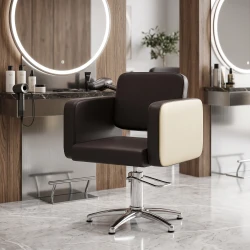 Sedia da parrucchiere Brisa moderno - rivestimenti personalizzabili e base in acciaio | Decovera