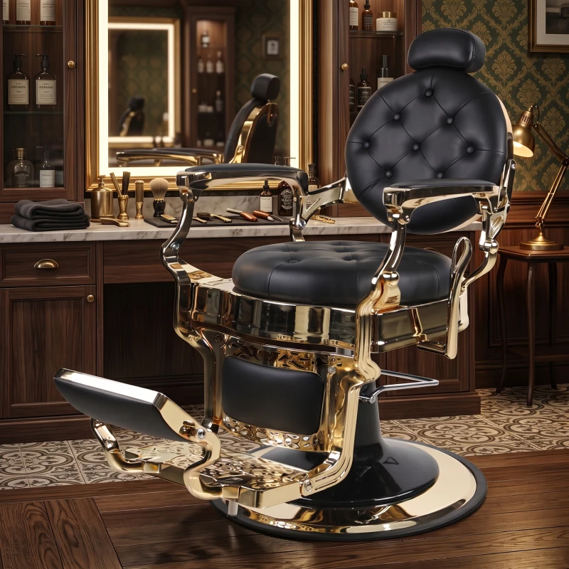 Perfido Gold Barber Chair - Vintage & Retro | Fersan