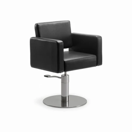 Sillón de peluquería DDUUEETT LERA ROUND - INOX SILVER PEDAL MP