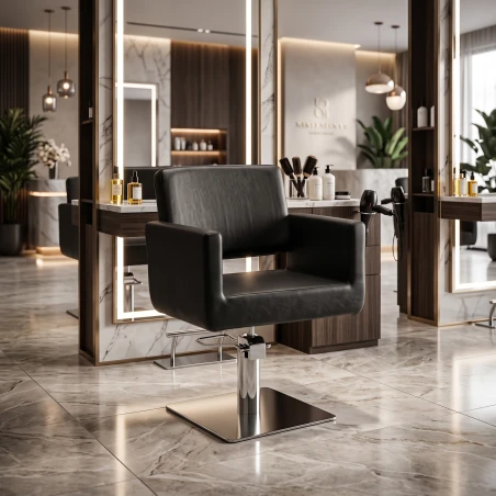 DDUUEETT BRAID SQUARE INOX SILVER Hairdressing Chair