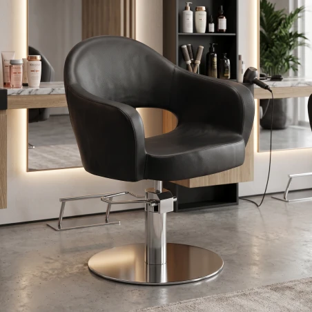 Cadeira de cabeleireiro DDUUEETT MOP Round Inox Silver
