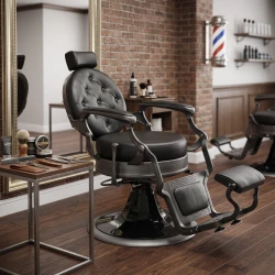 Fauteuil de barbier Weelko LARRY BRUSH vintage noir