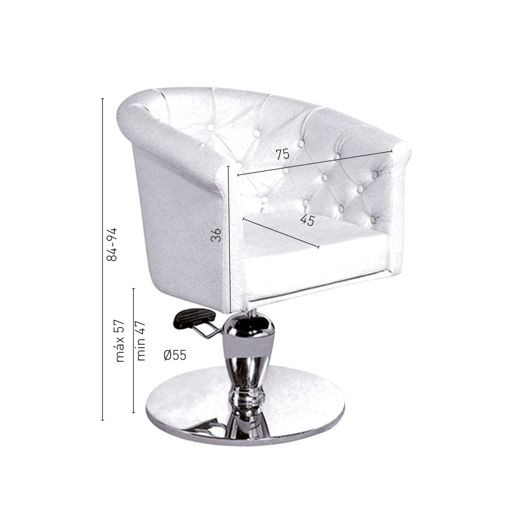Sillón de corte PostQuam Round Dot White